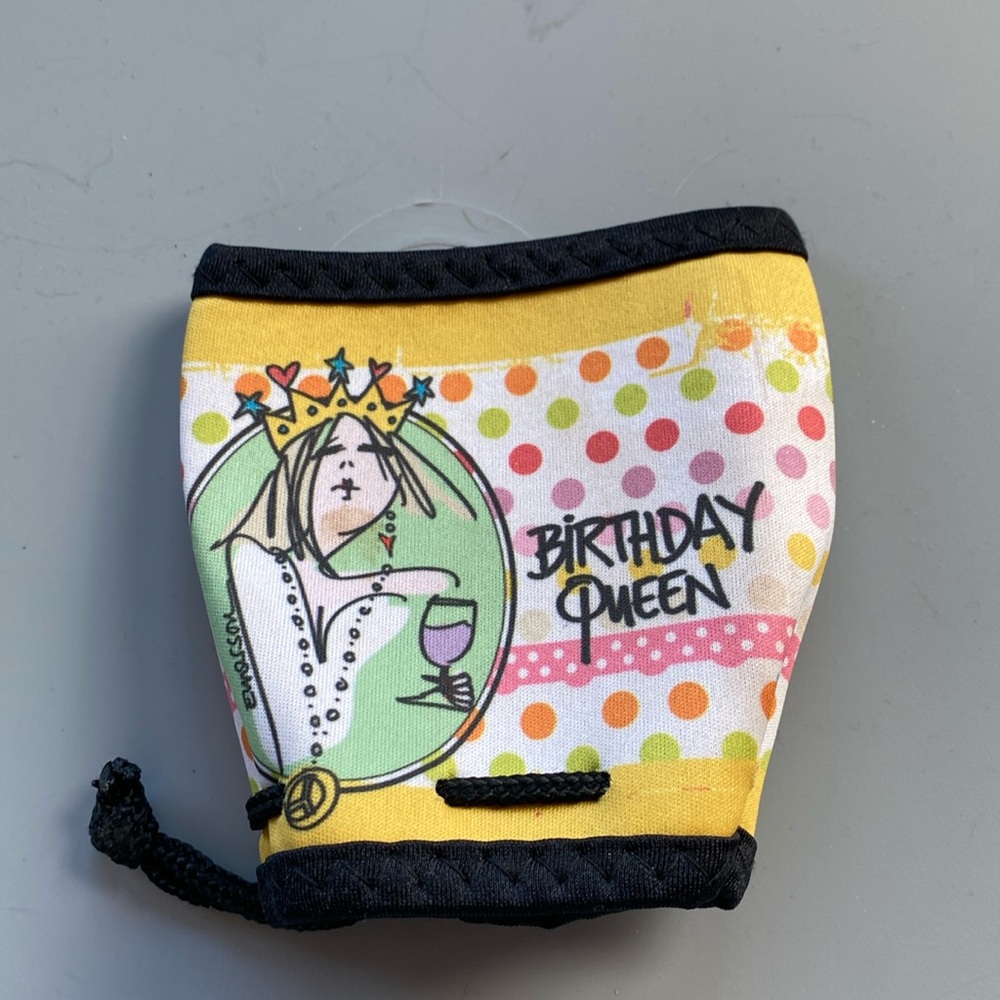 Wine woozie Birthday Queen adjustable